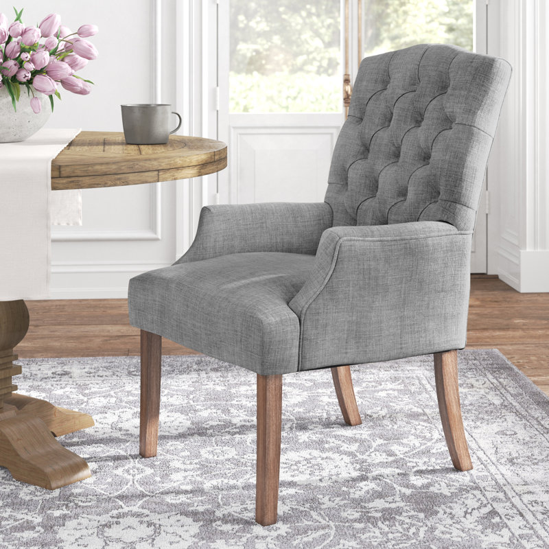 Kelly Clarkson Home Lila Tufted Linen Upholstered Arm Chair & Reviews